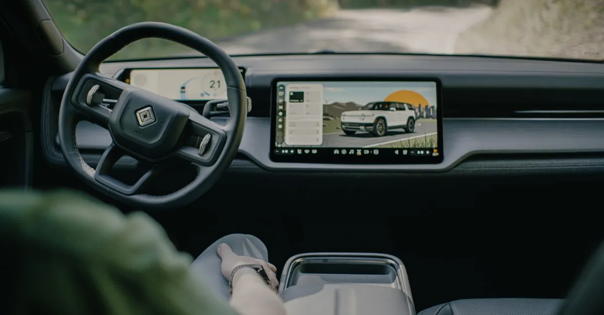 Rivian R2 SUV equipped with autonomy hardware, the vehicle Uber plans to deploy as a robotaxi starting in 2028