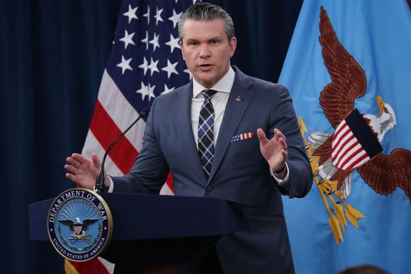 US Defense Secretary Pete Hegseth provides updates on military operations in Iran during a press briefing at the Pentagon in Arlington, Virginia, on March 19, 2026