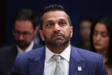 FBI Director Kash Patel listens during a House intelligence hearing on Capitol Hill in Washington in an AP file photo