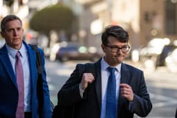 Elon Musk arriving at the U.S. District Court for the Northern District of California in San Francisco for the Twitter shareholder trial, March 2026