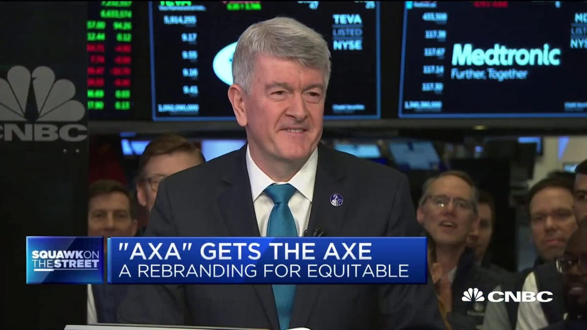Mark Pearson, chief executive of Equitable Holdings, in a CNBC interview headshot used to illustrate the proposed merger