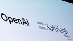 SoftBank and OpenAI logos displayed at a business AI event in Tokyo in a Reuters file photo