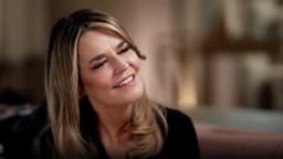 Savannah Guthrie speaks with Hoda Kotb during a Today interview about her planned return to NBC