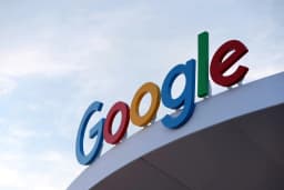 The Google logo displayed at CES 2024 consumer electronics trade show in Las Vegas