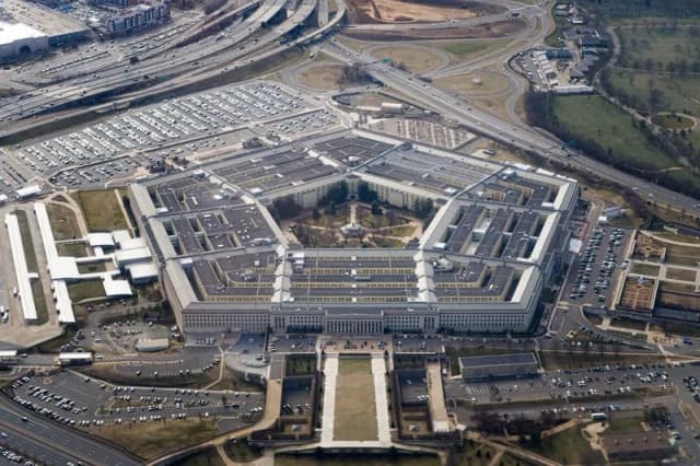 Aerial view of the Pentagon building in Washington, D.C., headquarters of the U.S. Department of Defense