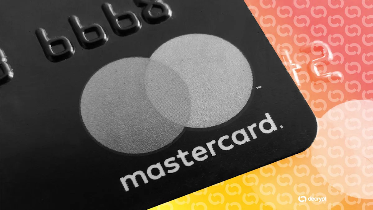 Mastercard credit card placed on a computer keyboard, illustrating the payments giant's push into digital currency infrastructure with the $1.8 billion BVNK acquisition