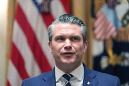 Defense Secretary Pete Hegseth speaks during a Cabinet meeting at the White House on March 26, 2026, as Washington responds to the Iranian strike on Prince Sultan Air Base