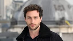 Aaron Taylor-Johnson at a press event in London in November 2024