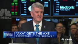 Mark Pearson, chief executive of Equitable Holdings, in a CNBC interview headshot used to illustrate the proposed merger