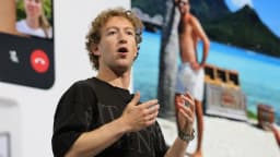 Meta branding at a company event as the company launches Muse Spark, its new AI model