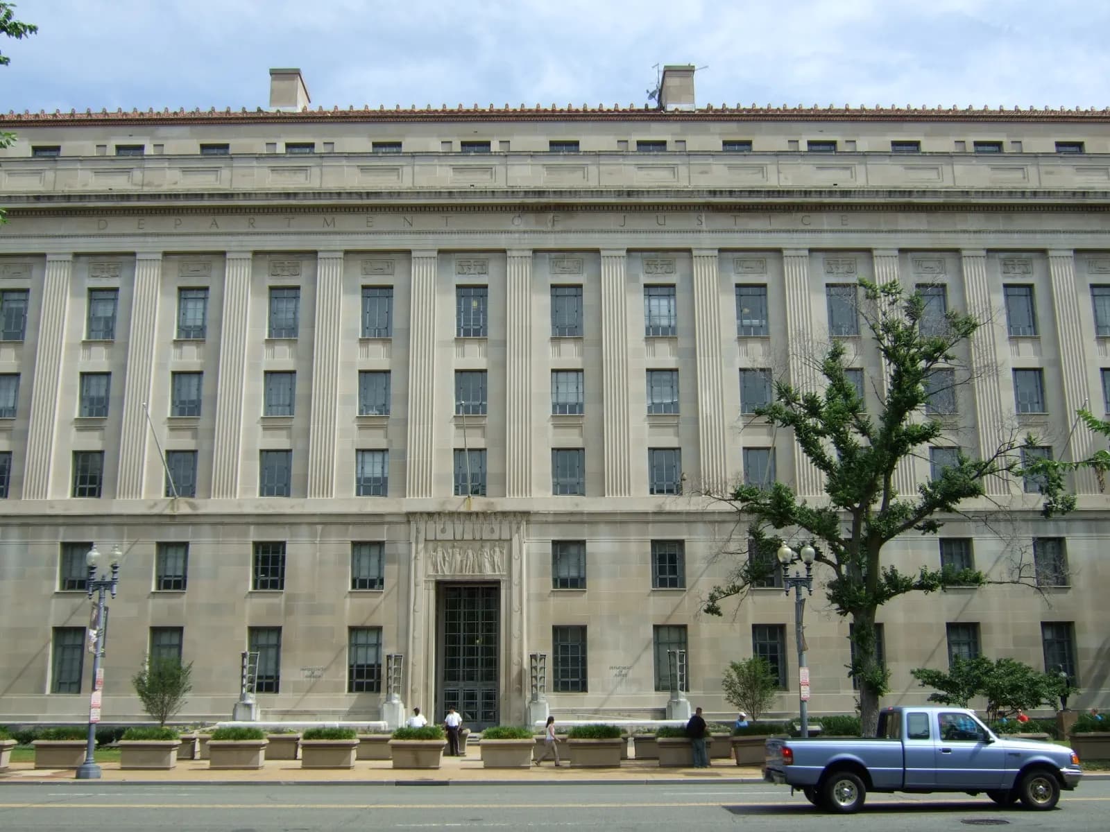 Front of the Robert F. Kennedy Department of Justice Building in Washington as the department investigates the SPLC informant program