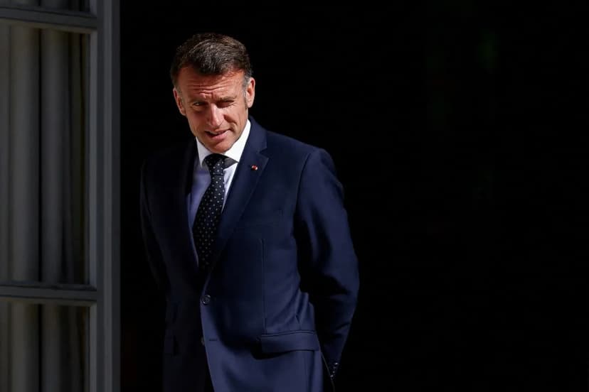 French President Emmanuel Macron at a reception at the Elysee Palace in Paris ahead of Hormuz security diplomacy
