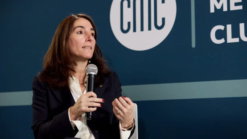 Beth Hammack, president of the Federal Reserve Bank of Cleveland, during a television interview about interest rates