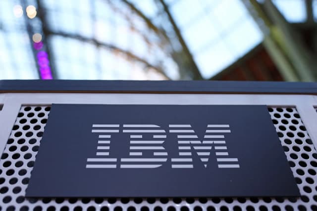 IBM logo displayed at the Adopt AI International Summit in Paris in November 2025