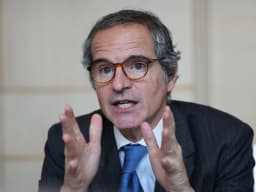 IAEA Director General Rafael Grossi speaks during a news conference in Seoul about North Korea's nuclear program