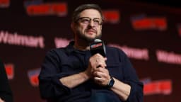 Eugene Mirman at a public event in a Jason Mendez/Getty Images press photo
