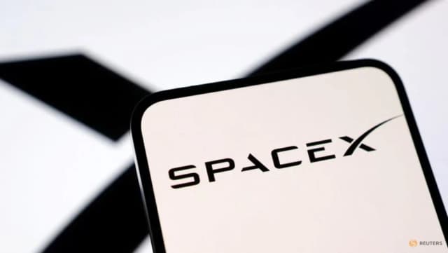 A SpaceX logo in an illustration.