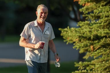 Reed Hastings attends the Allen and Company Sun Valley Media and Technology Conference in Sun Valley, Idaho, in July 2025