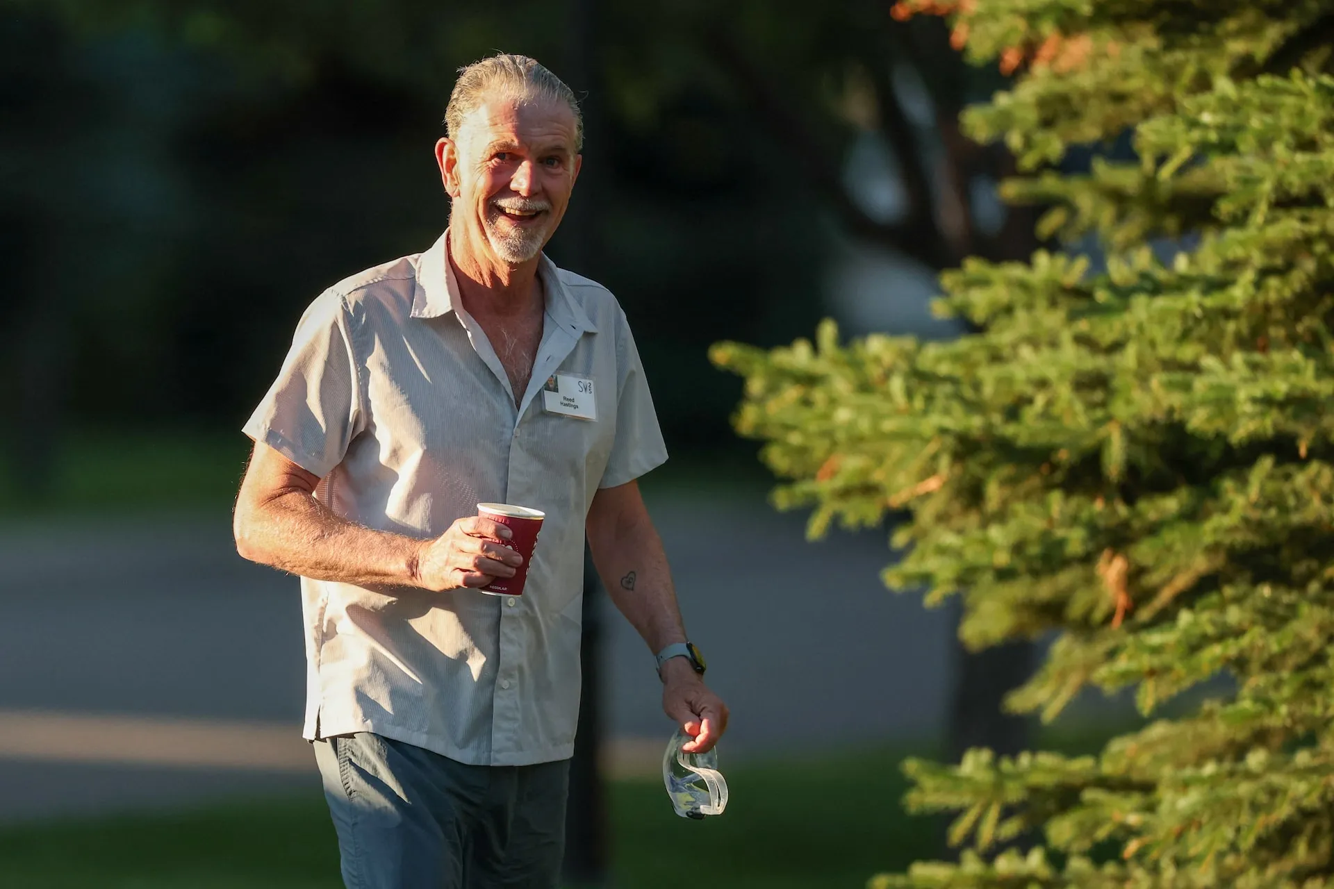 Reed Hastings attends the Allen and Company Sun Valley Media and Technology Conference in Sun Valley, Idaho, in July 2025
