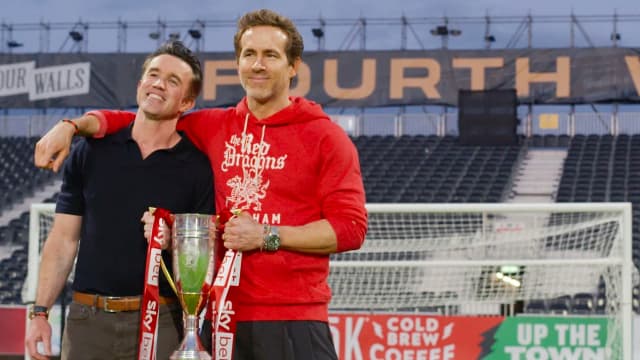 Rob McElhenney and Ryan Reynolds in a press photo for FX's Welcome to Wrexham