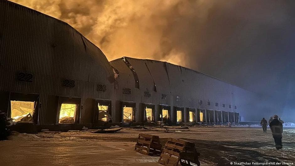 Smoke and damage from Russian strikes on Ukrainian energy infrastructure