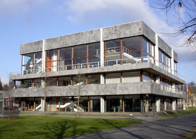 The Federal Constitutional Court building in Karlsruhe, Germany, seen from the exterior on a clear day