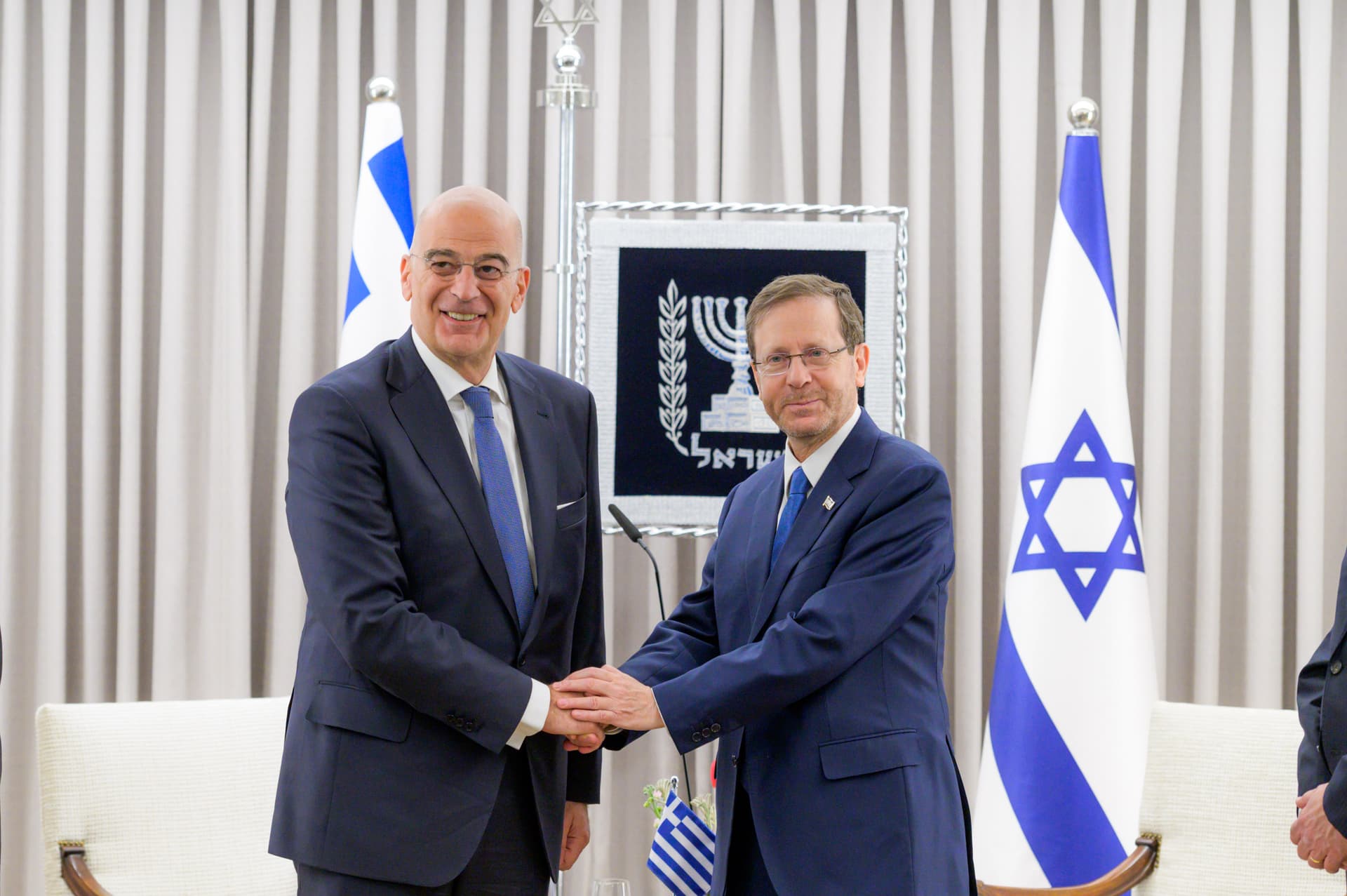 Israeli President Isaac Herzog speaking at a podium in 2023