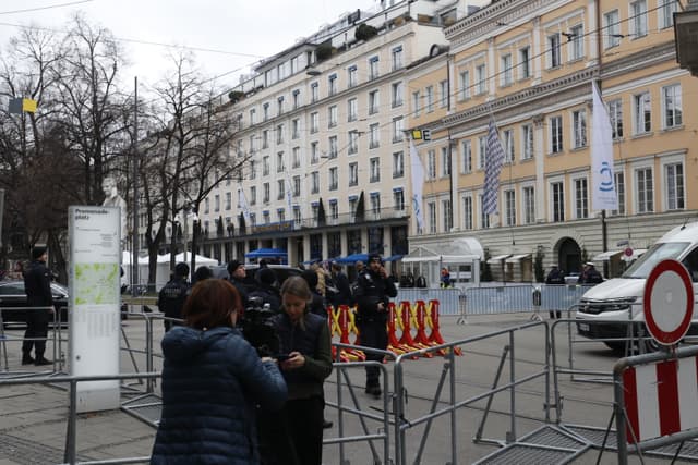 The 2026 Munich Security Conference venue at Hotel Bayerischer Hof, where European defense spending and Franco-German tensions dominated discussions