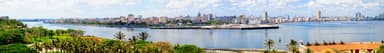 Panoramic view of Havana, Cuba, showing the city skyline along the waterfront