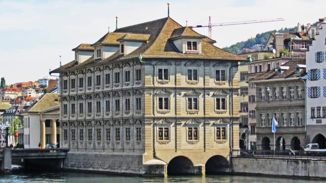 The Zurich Rathaus (town hall) on the banks of the Limmat river, seat of the city's cantonal parliament