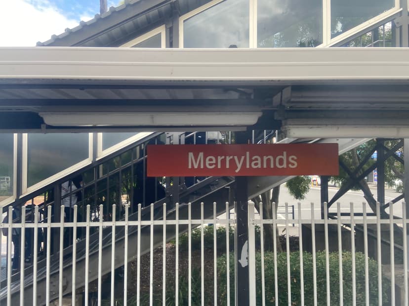 Merrylands Railway Station in western Sydney, near the site of the February 2026 stabbing attack on Merrylands Road