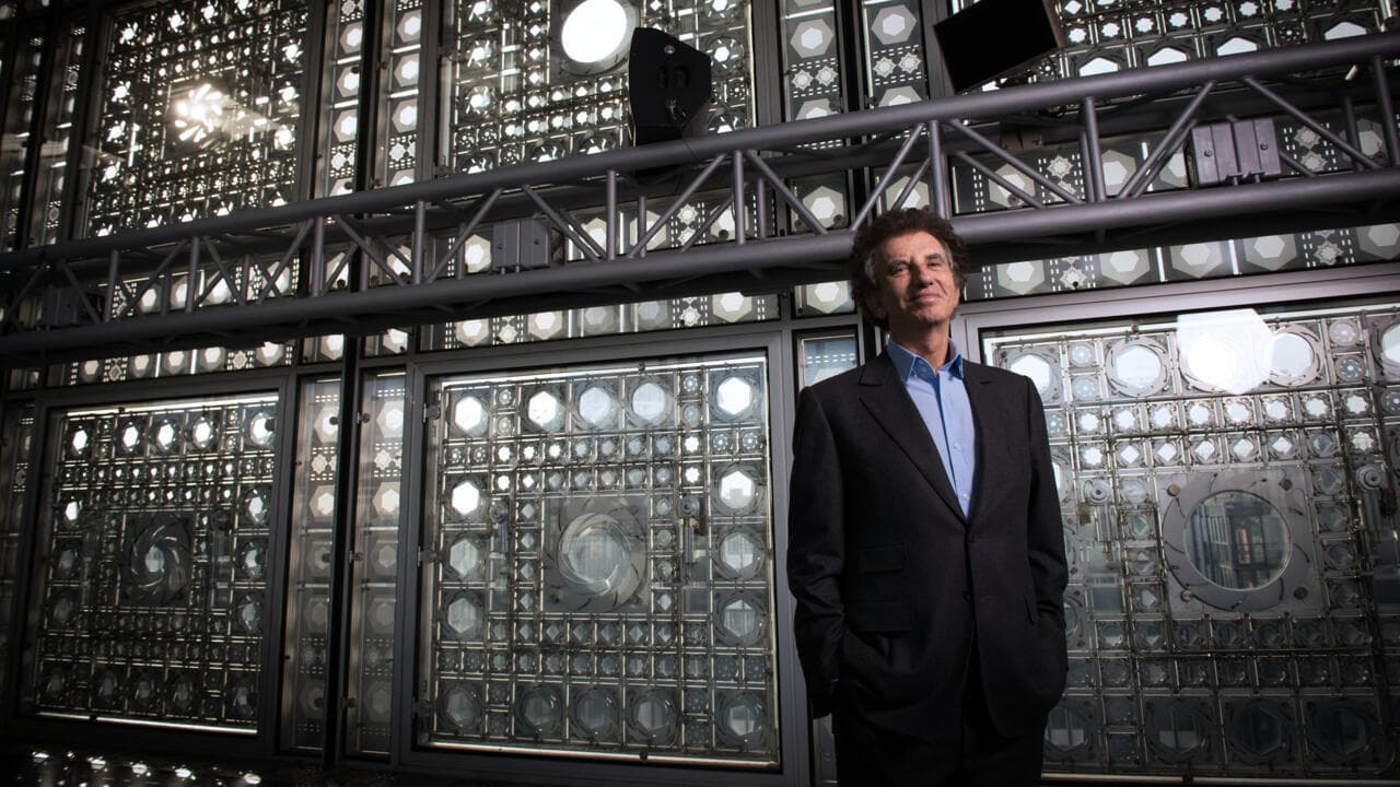 French police officers outside the Arab World Institute in Paris during a search operation on February 16, 2026