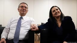 Supporters celebrate at an election event in Portugal following the presidential run-off vote