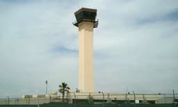 Air traffic control tower at El Paso International Airport in Texas