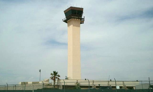 Air traffic control tower at El Paso International Airport in Texas